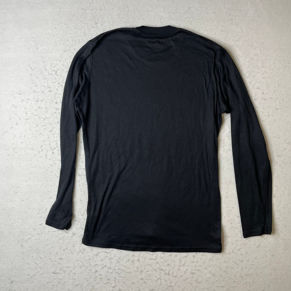 Vintage Patagonia Long Sleeve Thermal Base Layer Shirt Black Mens M Made in USA - Picture 2 of 8